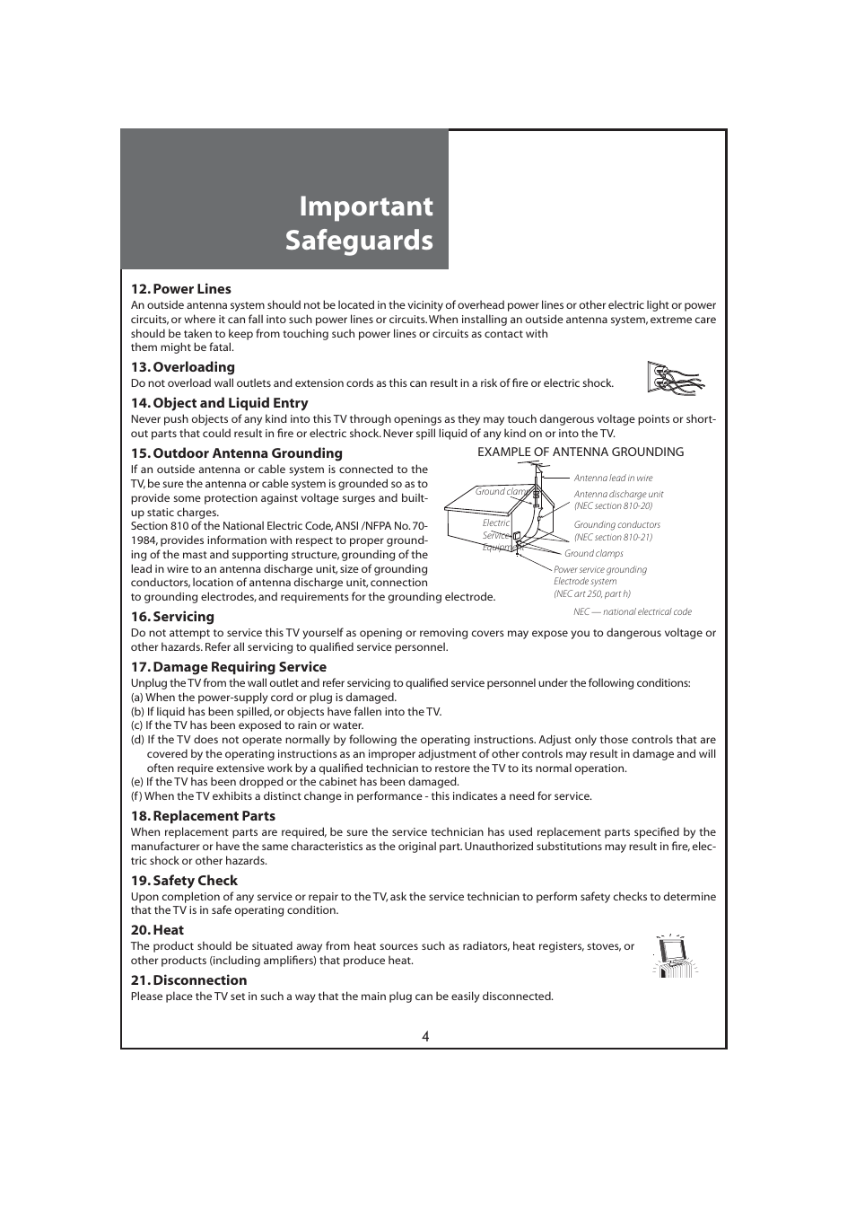 Important safeguards | Daewoo DLT-32C7 User Manual | Page 4 / 53
