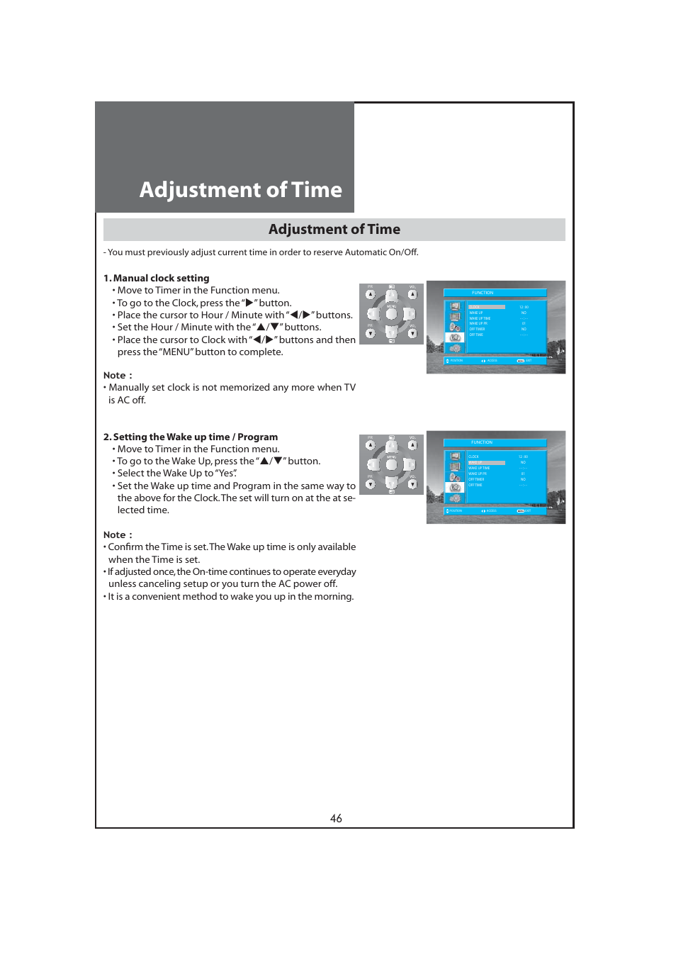 Adjustment of time | Daewoo DLT-32C7 User Manual | Page 46 / 53