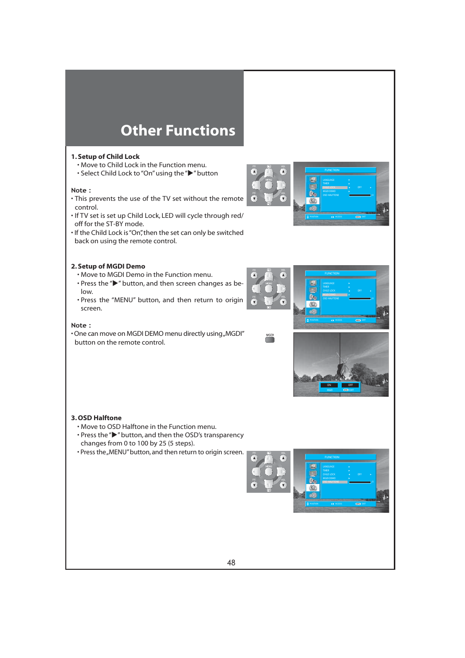 Other functions | Daewoo DLT-32C7 User Manual | Page 48 / 53