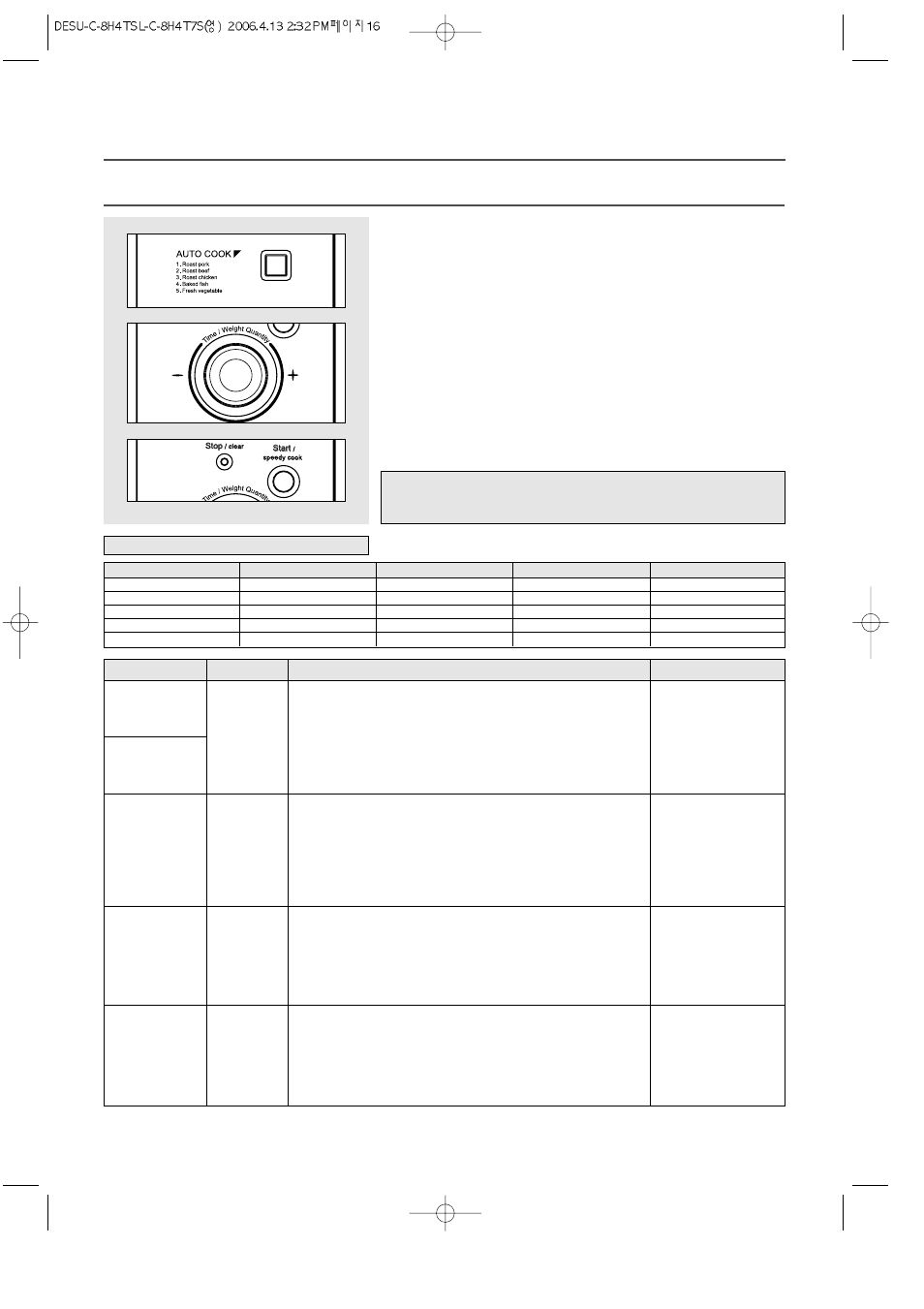 Auto cook | Daewoo KOC-8H4TSL User Manual | Page 17 / 23