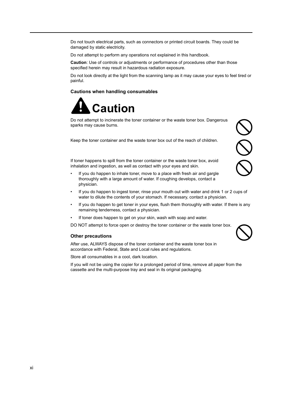 Caution | TA Triumph-Adler DC 2218 User Manual | Page 13 / 114