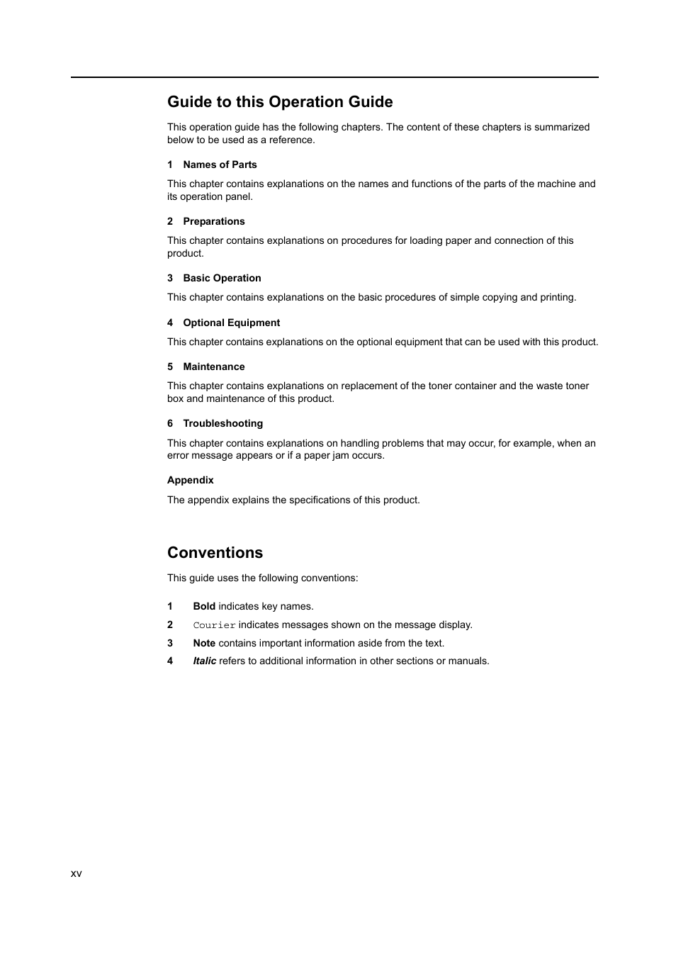 Guide to this operation guide, Conventions | TA Triumph-Adler DC 2218 User Manual | Page 17 / 114