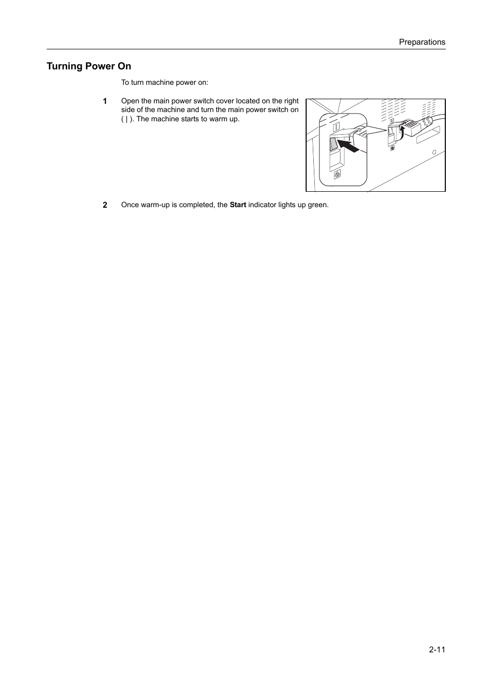 Turning power on, Turning power on -11 | TA Triumph-Adler DC 2218 User Manual | Page 36 / 114