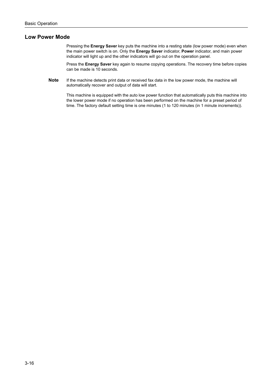 Low power mode, Low power mode -16 | TA Triumph-Adler DC 2218 User Manual | Page 57 / 114