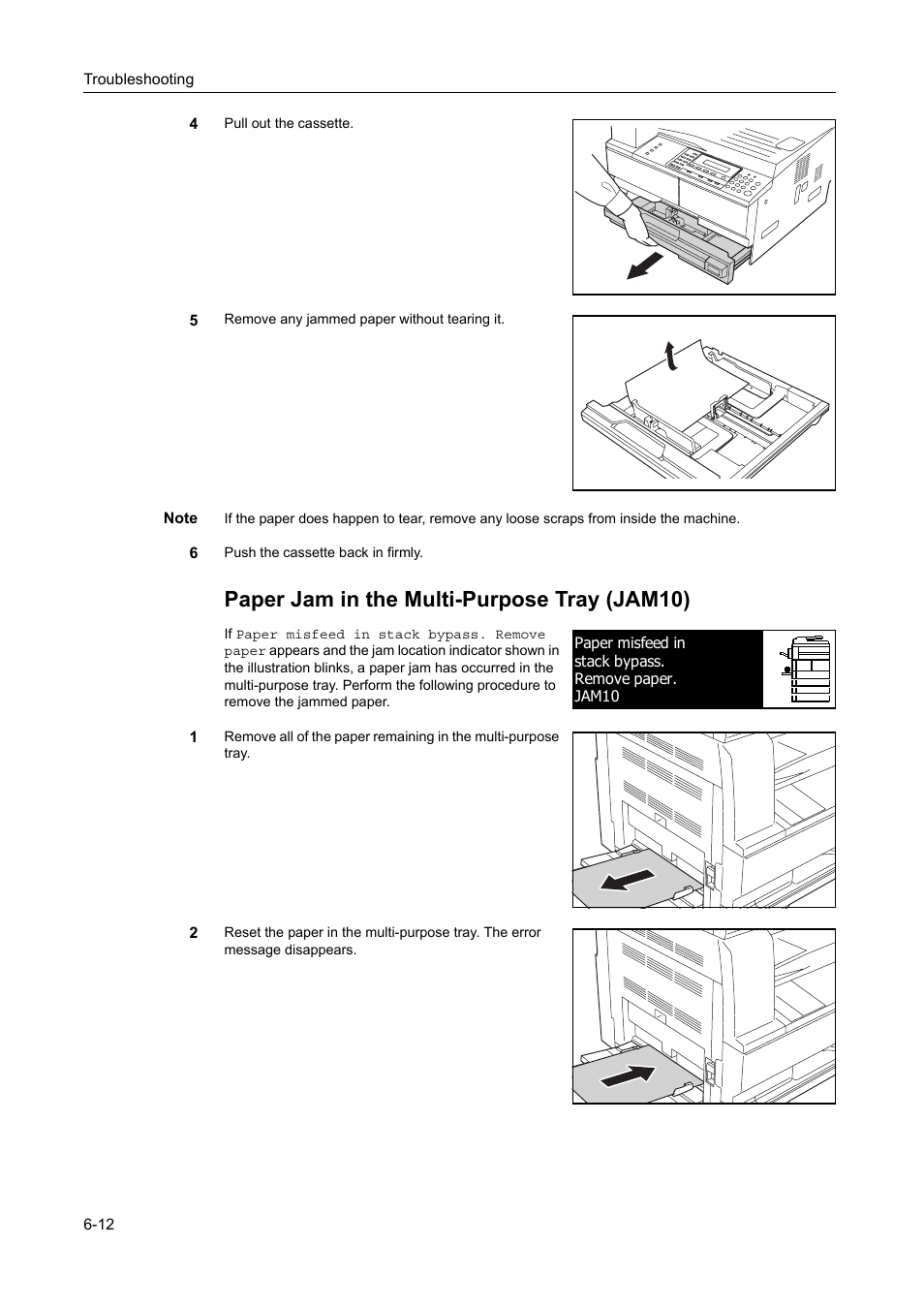 Paper jam in the multi-purpose tray (jam10) | TA Triumph-Adler DC 2218 User Manual | Page 93 / 114