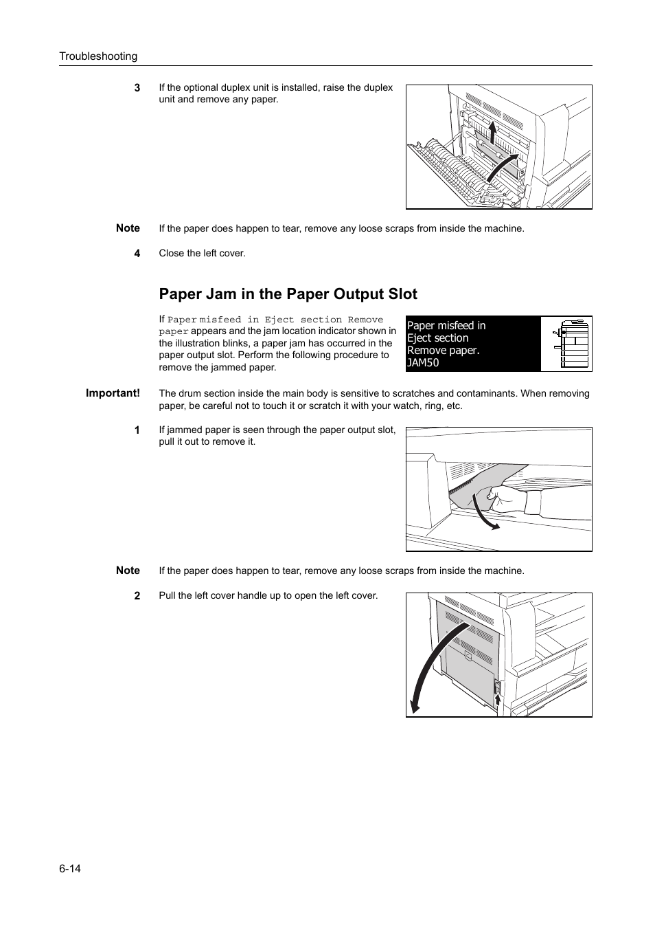 Paper jam in the paper output slot | TA Triumph-Adler DC 2218 User Manual | Page 95 / 114