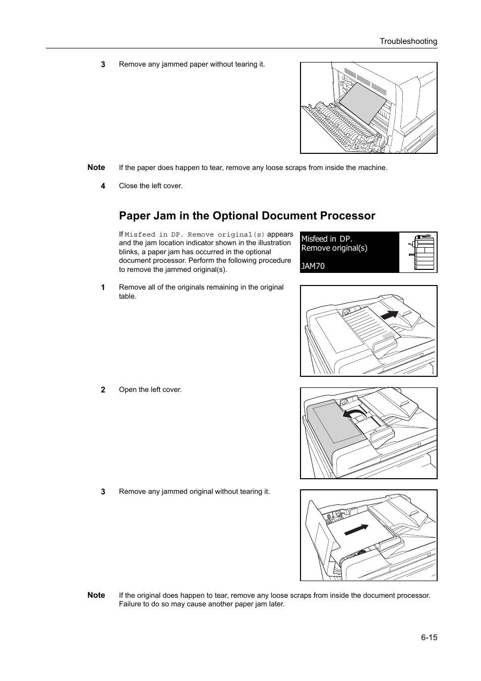 Paper jam in the optional document processor | TA Triumph-Adler DC 2218 User Manual | Page 96 / 114