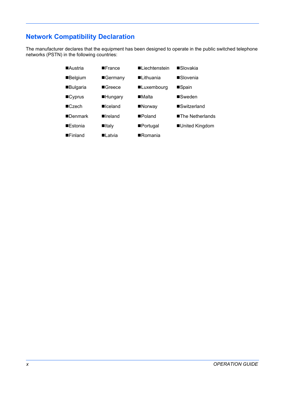 Network compatibility declaration | TA Triumph-Adler DC 2242 User Manual | Page 11 / 223