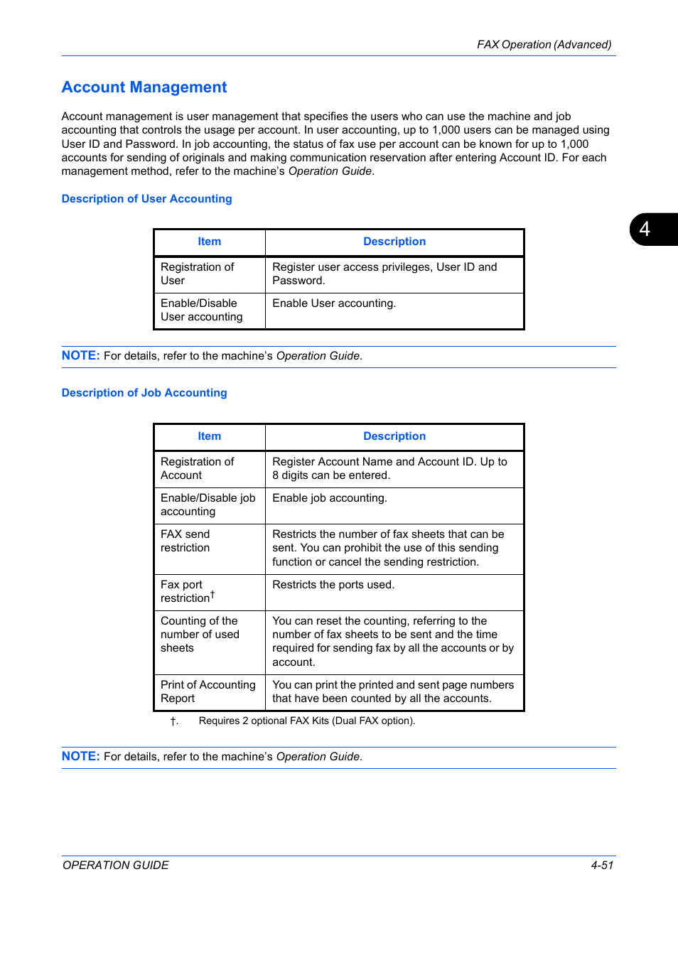 Account management -51, Account management | TA Triumph-Adler DC 2242 User Manual | Page 114 / 223