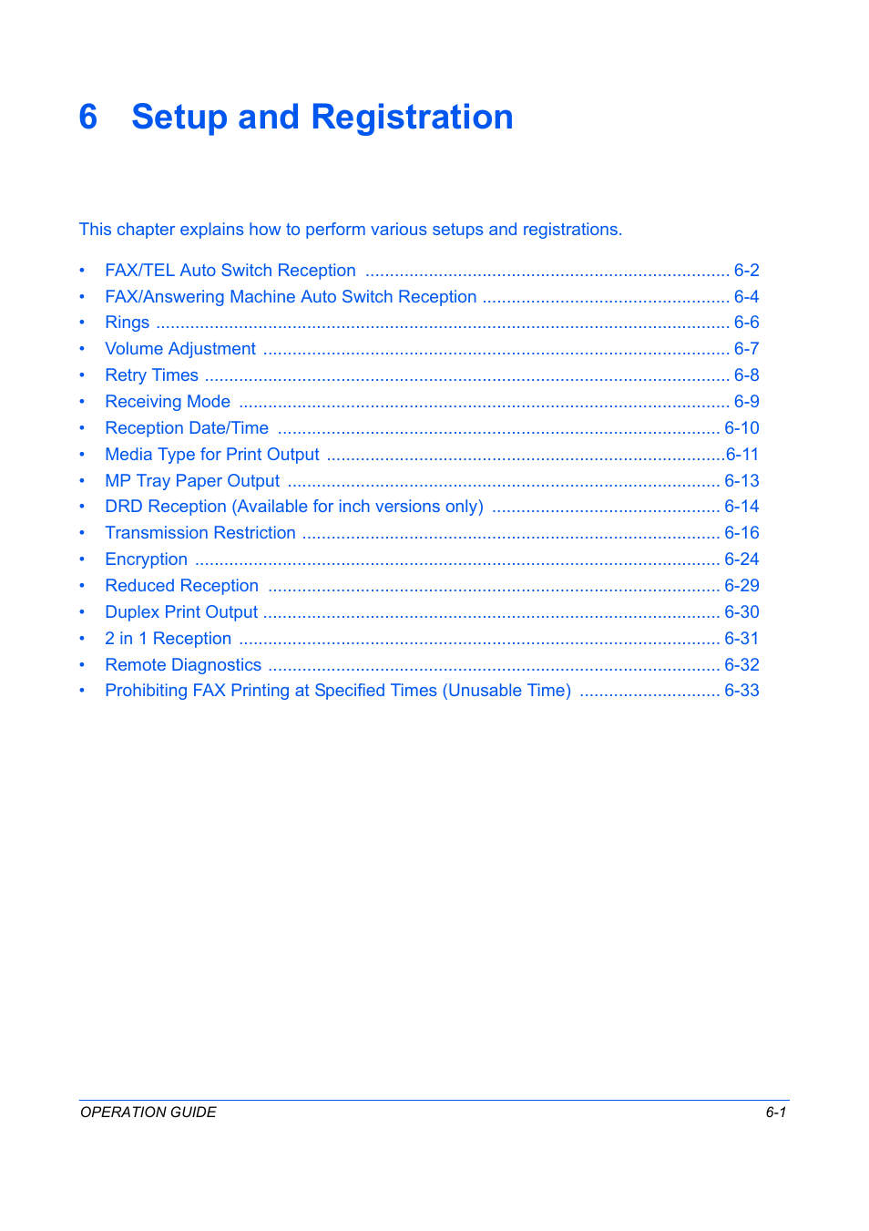 Setup and registration, Chapter 6 - setup and registration, 6 setup and registration | TA Triumph-Adler DC 2242 User Manual | Page 134 / 223