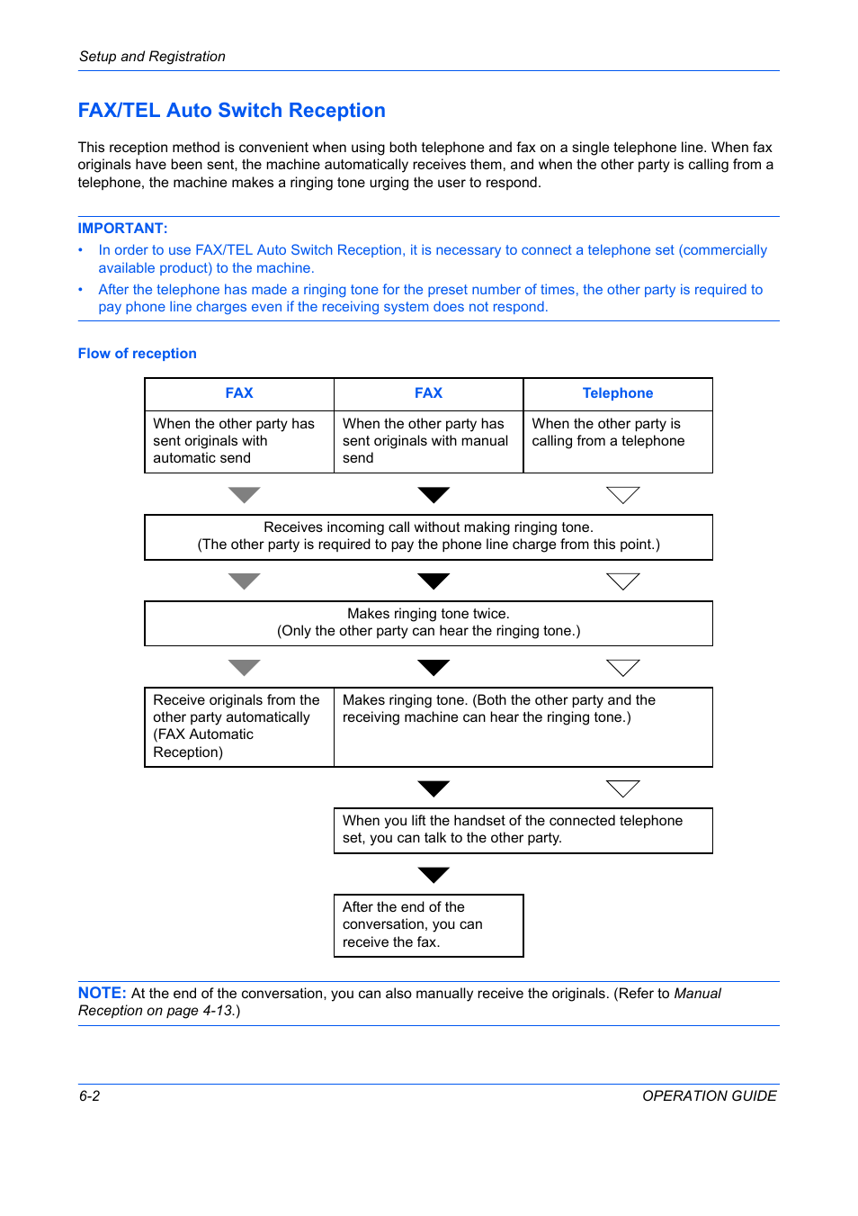 Fax/tel auto switch reception -2, Fax/tel auto switch reception | TA Triumph-Adler DC 2242 User Manual | Page 135 / 223