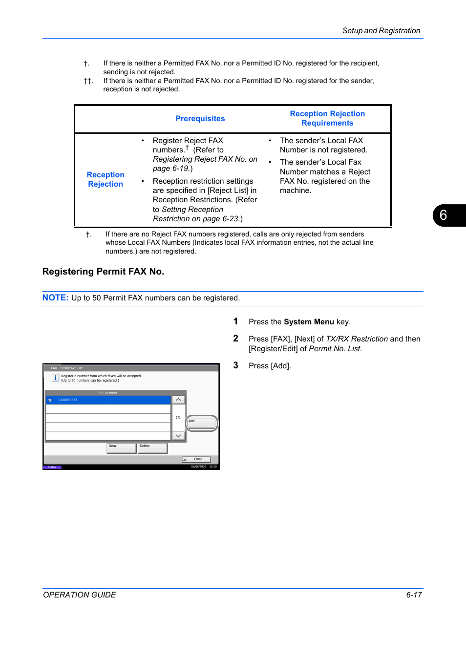 Registering, Registering permit fax no | TA Triumph-Adler DC 2242 User Manual | Page 150 / 223