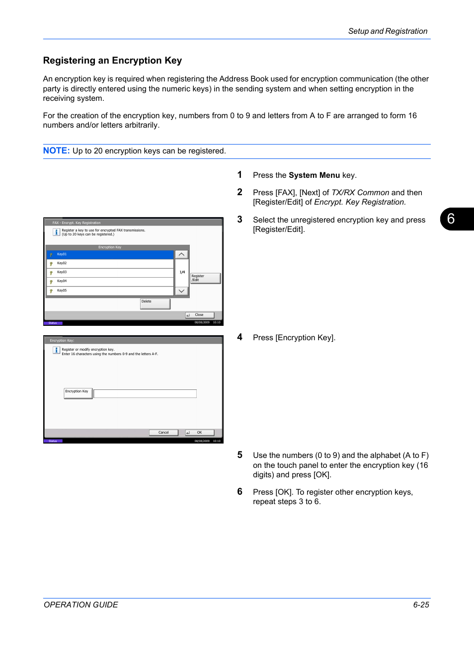 Registering an encryption key | TA Triumph-Adler DC 2242 User Manual | Page 158 / 223