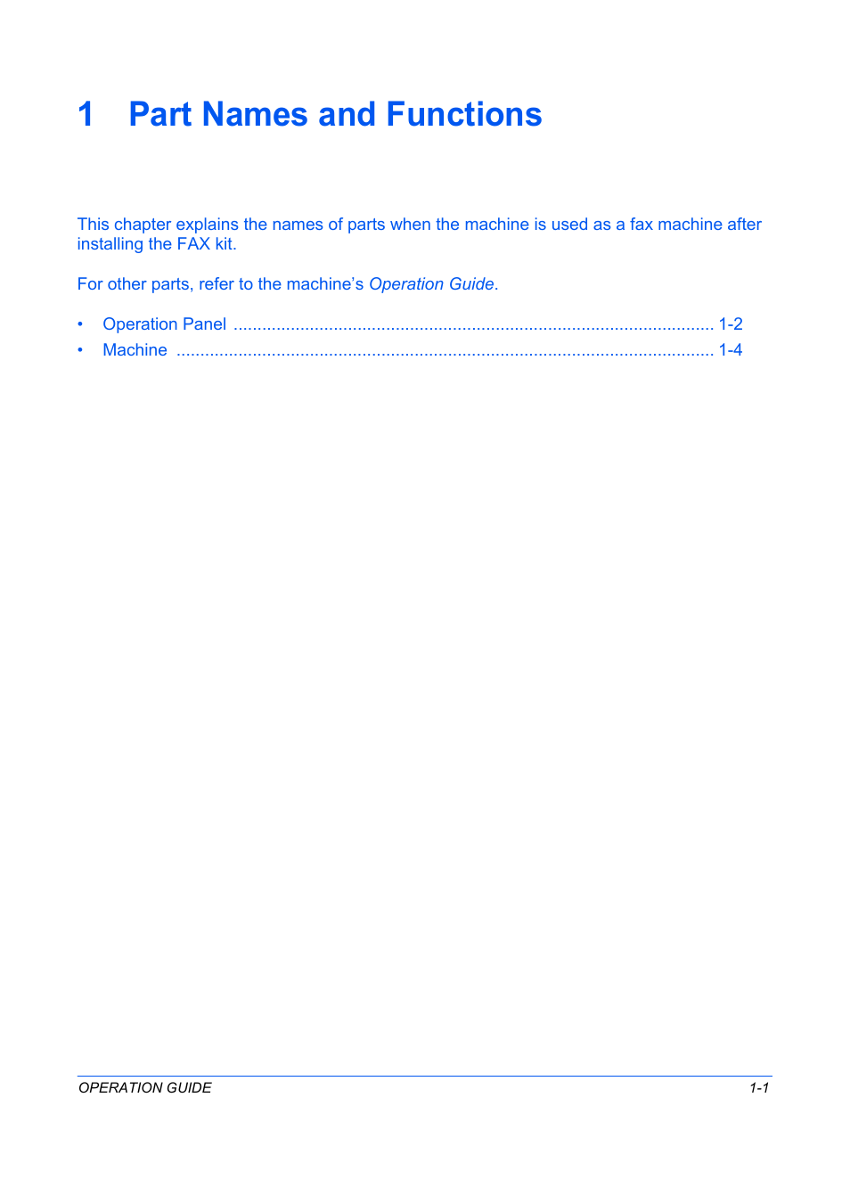 Part names and functions, Chapter 1 - part names and functions, 1 part names and functions | TA Triumph-Adler DC 2242 User Manual | Page 16 / 223