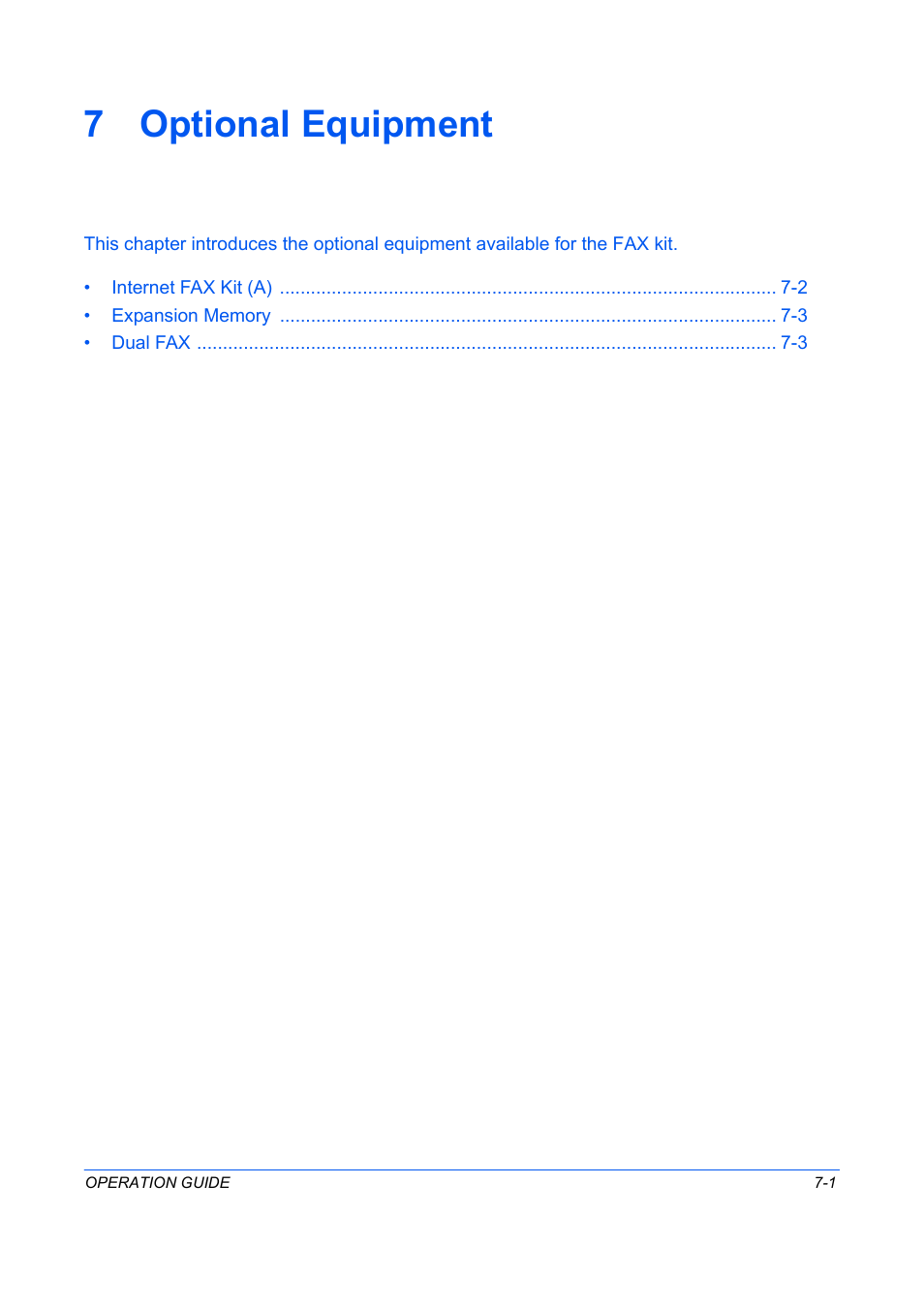 Optional equipment, Chapter 7 - optional equipment, 7 optional equipment | TA Triumph-Adler DC 2242 User Manual | Page 168 / 223