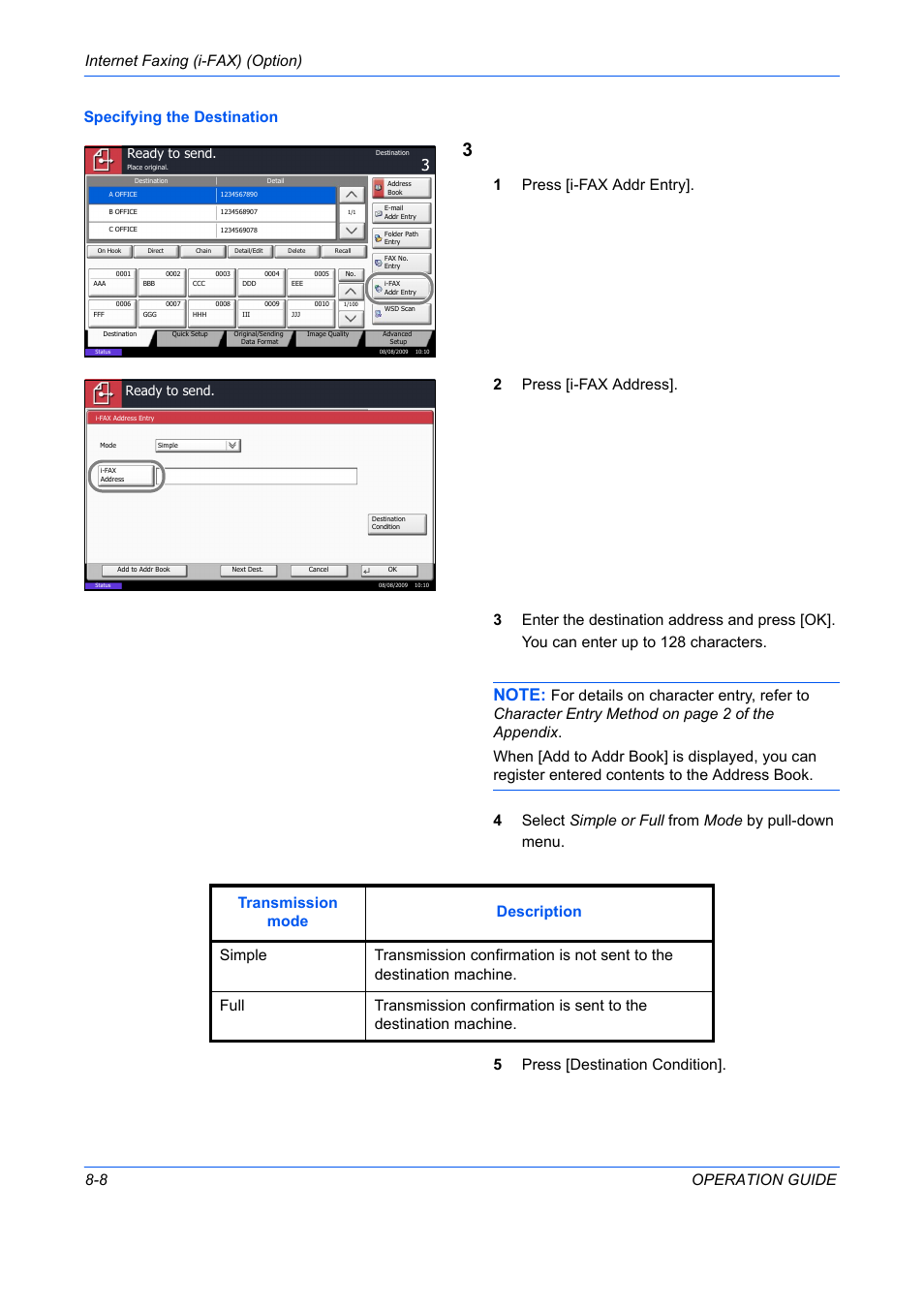 Ready to send | TA Triumph-Adler DC 2242 User Manual | Page 179 / 223