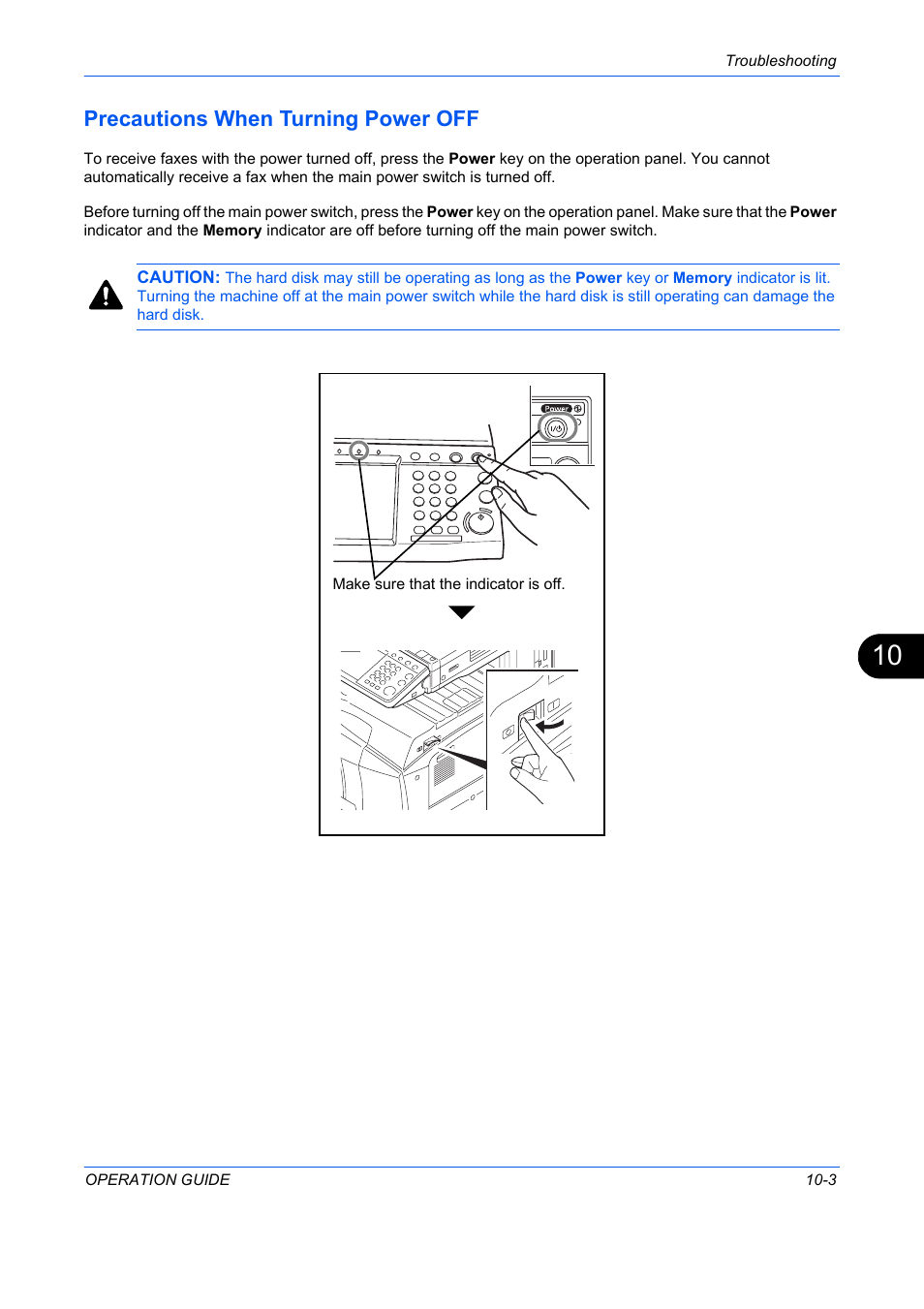Precautions when turning power off -3, Precautions when turning power off | TA Triumph-Adler DC 2242 User Manual | Page 190 / 223