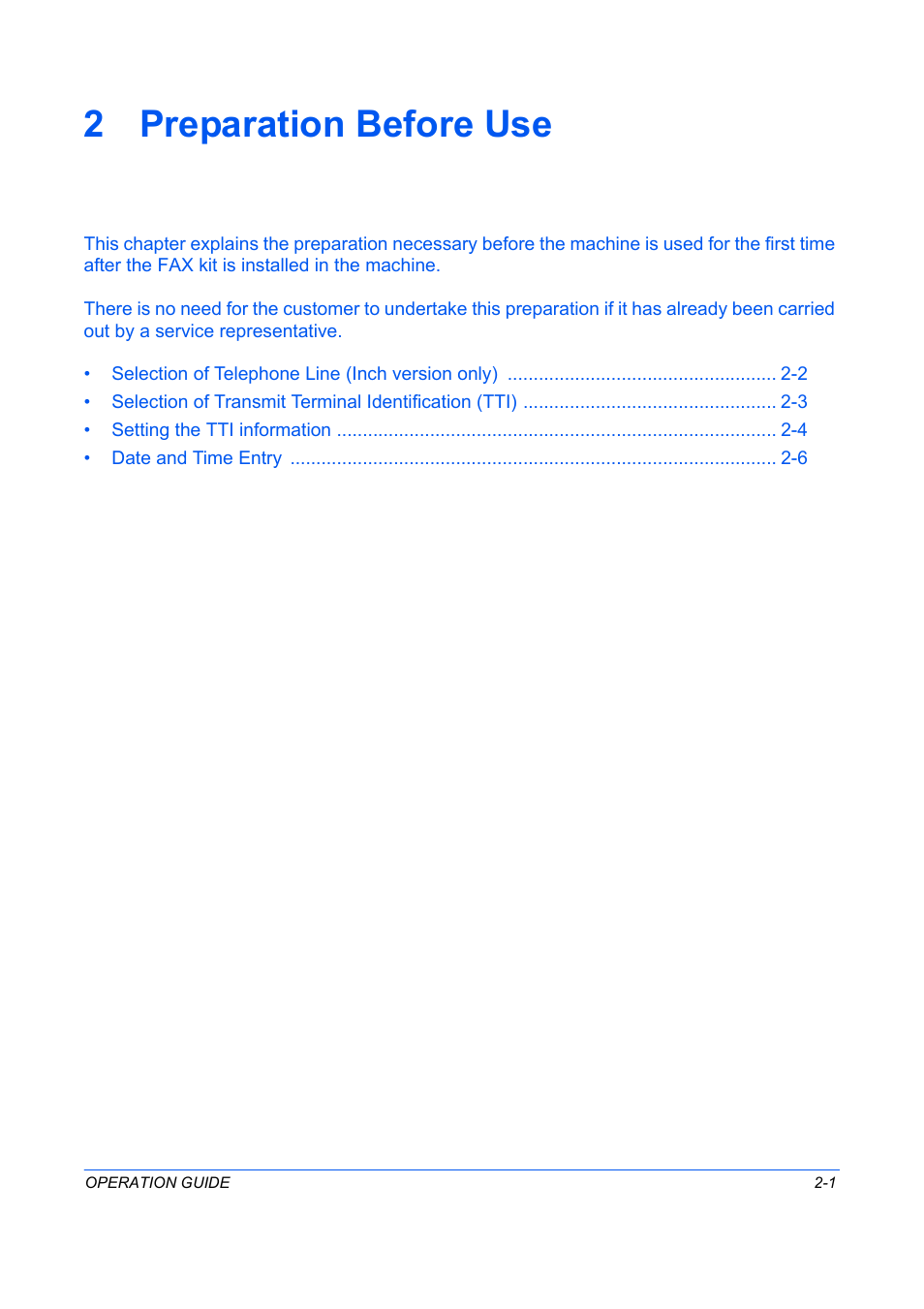 Preparation before use, Chapter 2 - preparation before use, 2 preparation before use | TA Triumph-Adler DC 2242 User Manual | Page 22 / 223