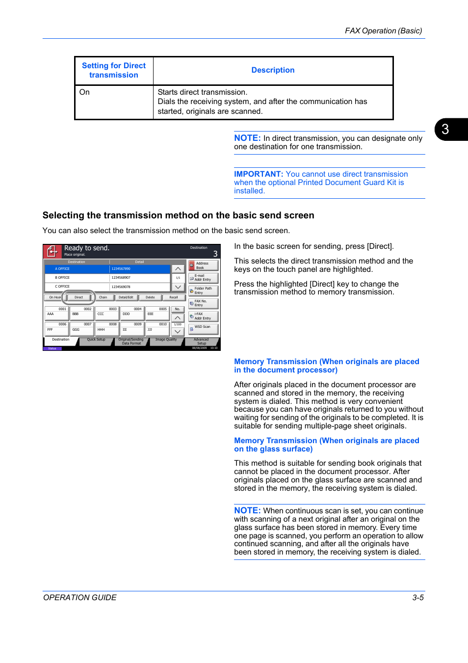 Fax operation (basic) operation guide 3-5 | TA Triumph-Adler DC 2242 User Manual | Page 32 / 223