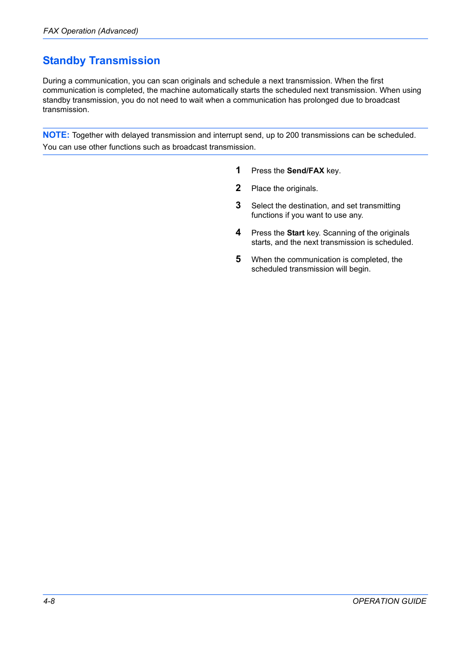 Standby transmission -8, Standby transmission | TA Triumph-Adler DC 2242 User Manual | Page 71 / 223