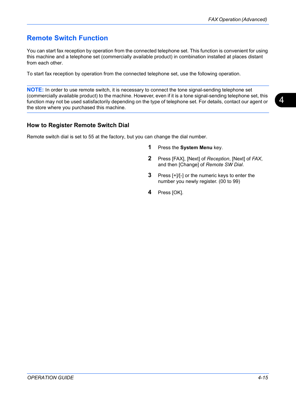 Remote switch function -15, Remote switch function | TA Triumph-Adler DC 2242 User Manual | Page 78 / 223
