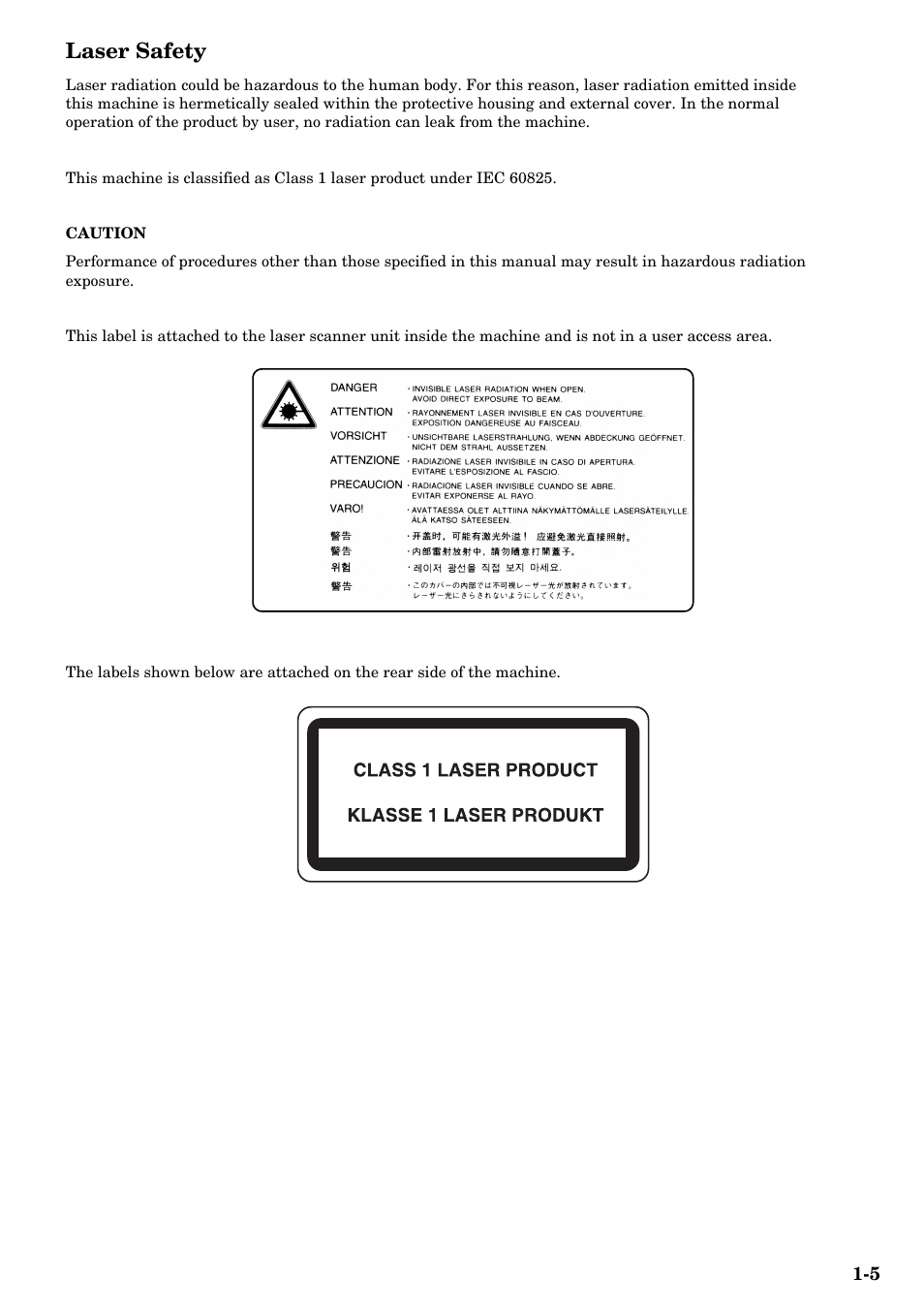 Laser safety | TA Triumph-Adler DC 2315 User Manual | Page 13 / 91