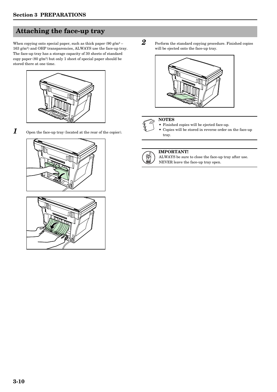 Attaching the face-up tray, Attaching the face-up tray -10 | TA Triumph-Adler DC 2315 User Manual | Page 32 / 91