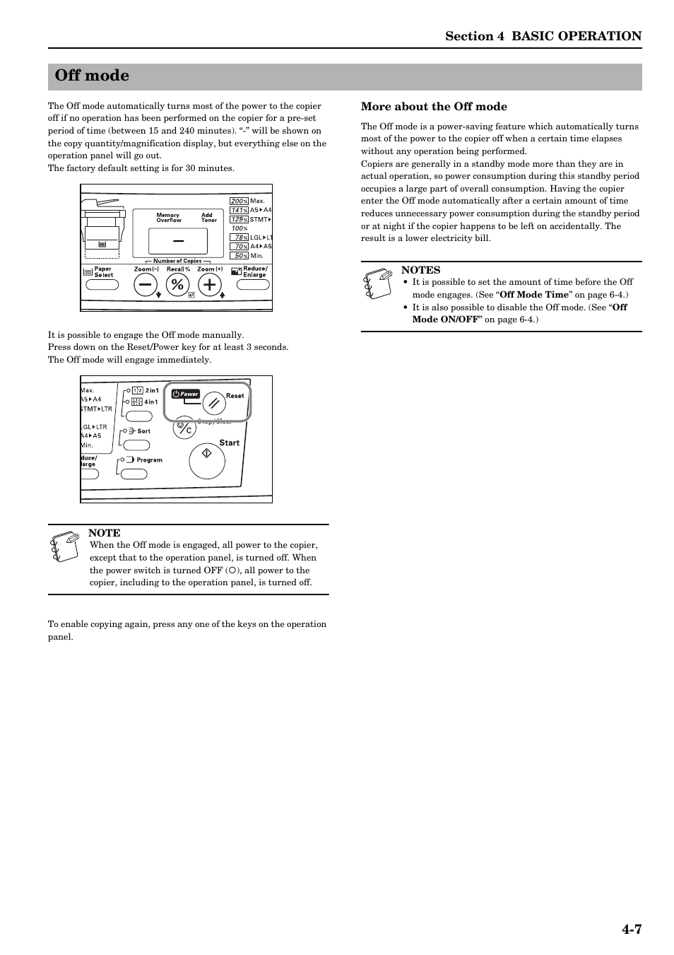 Off mode, Off mode -7 | TA Triumph-Adler DC 2315 User Manual | Page 39 / 91