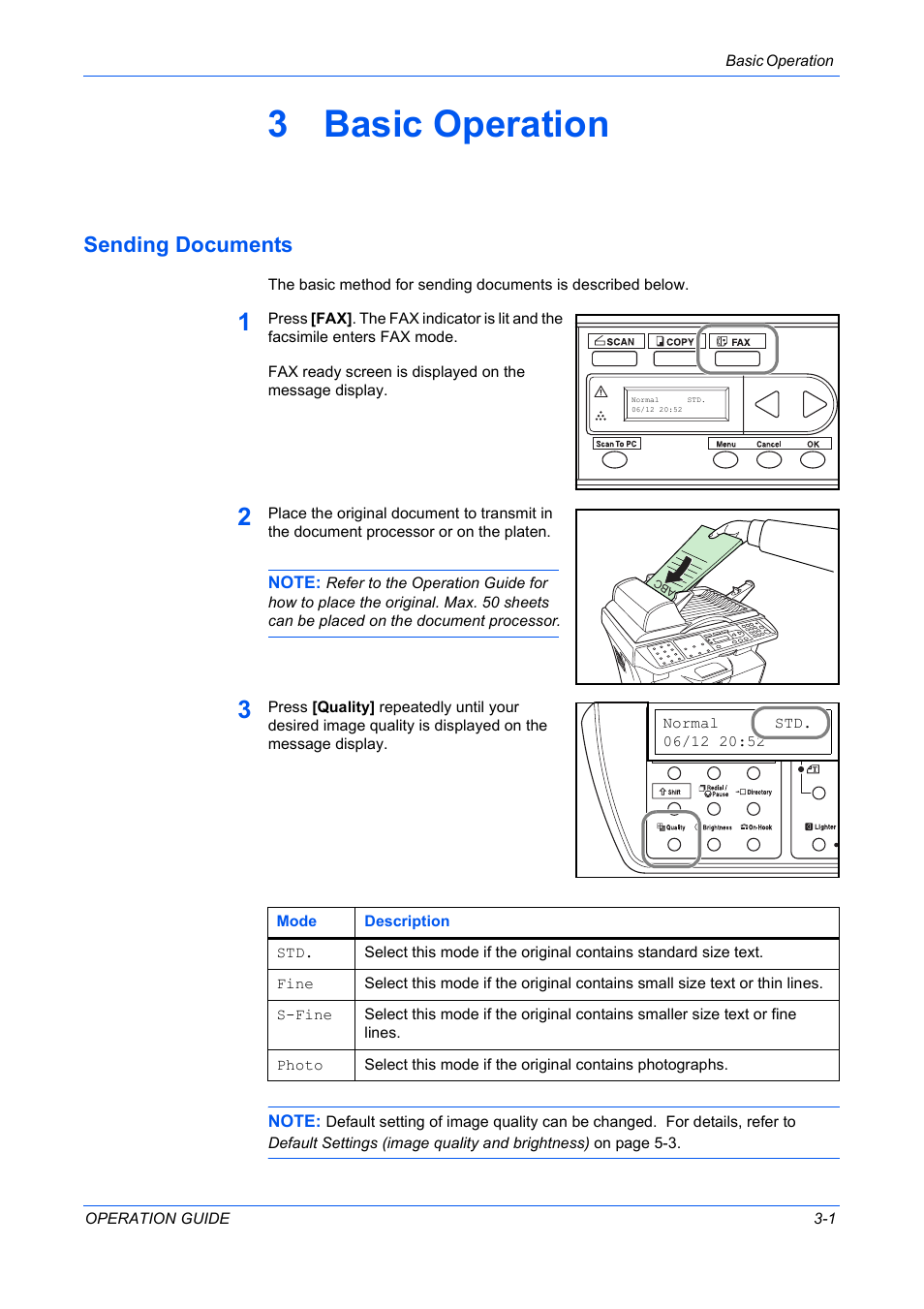 3 basic operation, Sending documents | TA Triumph-Adler DC 2316 User Manual | Page 110 / 163