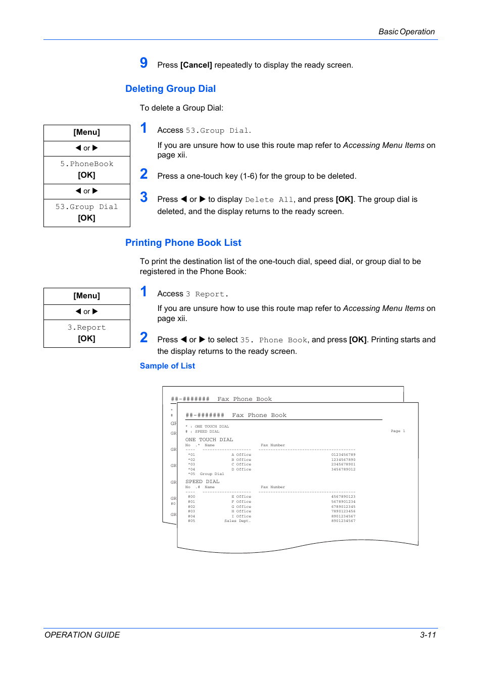 Deleting group dial, Printing phone book list | TA Triumph-Adler DC 2316 User Manual | Page 120 / 163