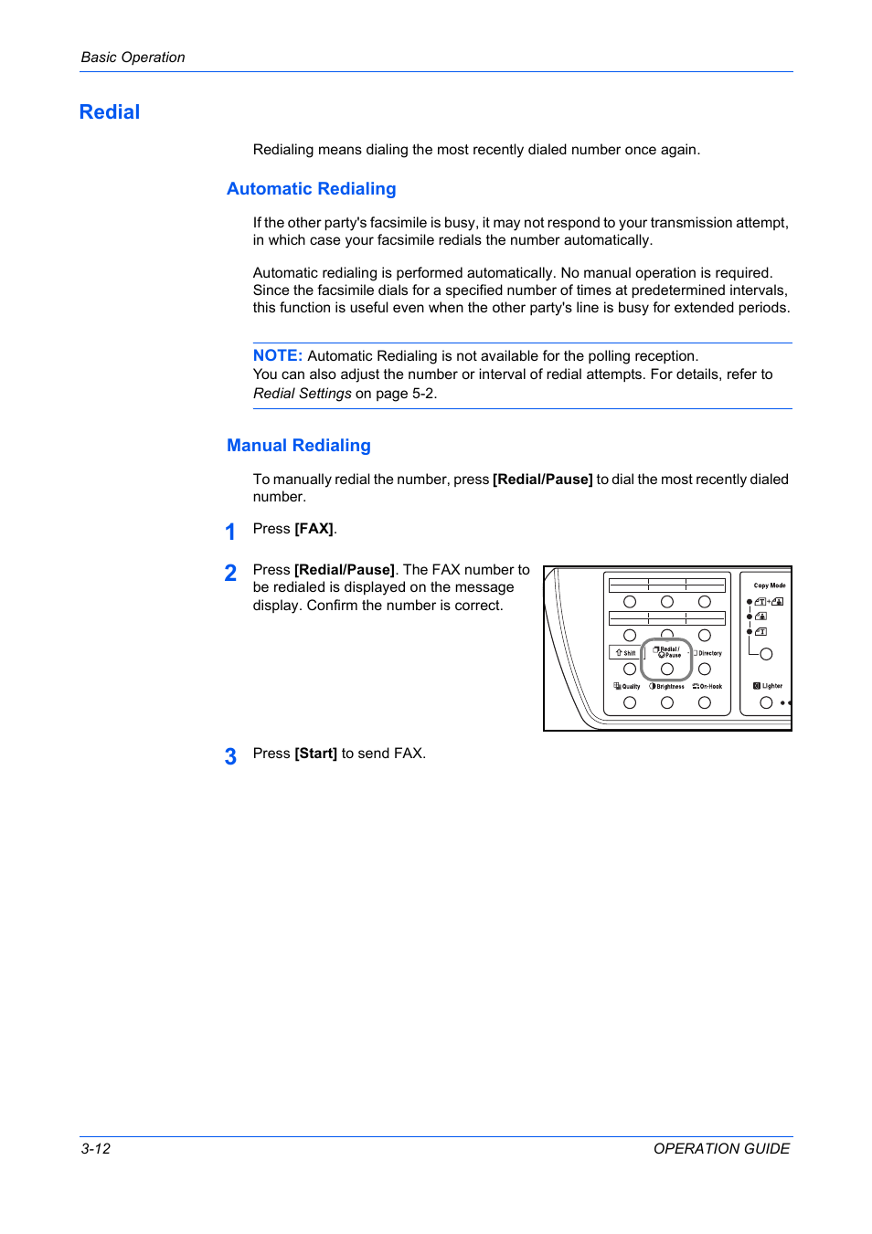 Redial | TA Triumph-Adler DC 2316 User Manual | Page 121 / 163
