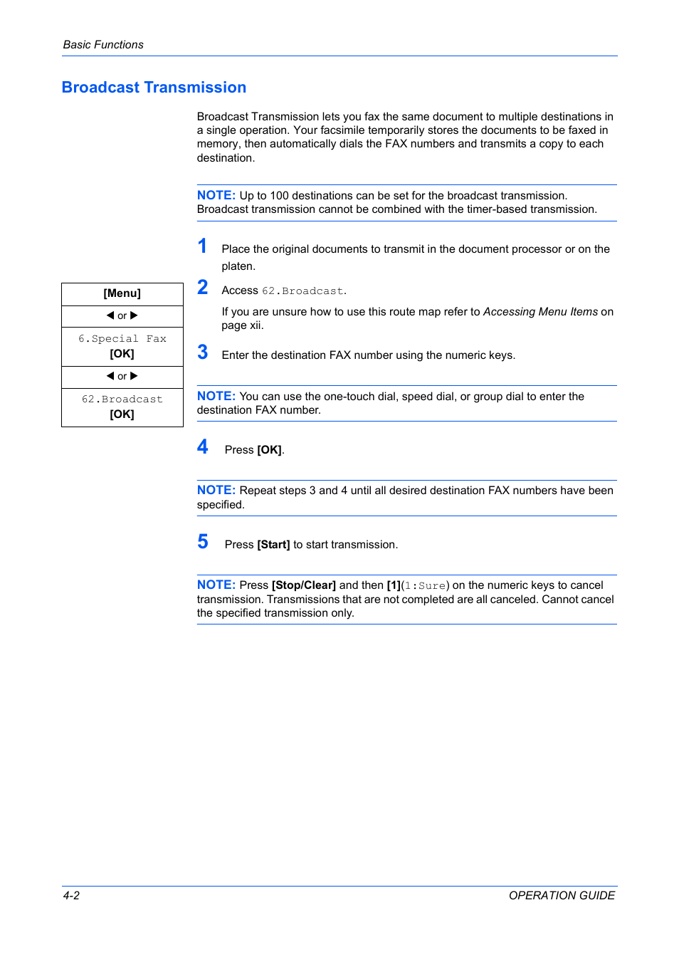 Broadcast transmission | TA Triumph-Adler DC 2316 User Manual | Page 123 / 163