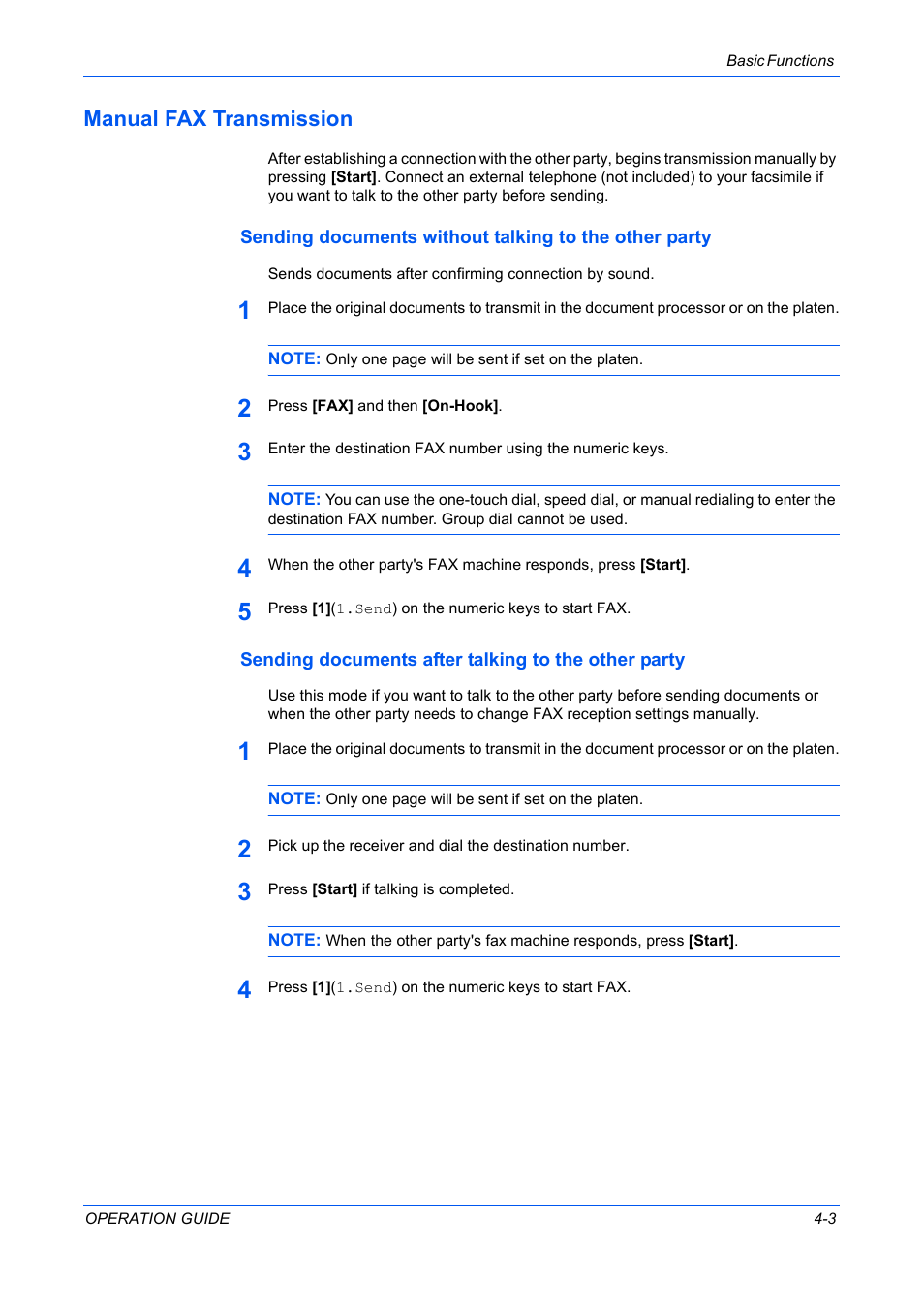 Manual fax transmission | TA Triumph-Adler DC 2316 User Manual | Page 124 / 163