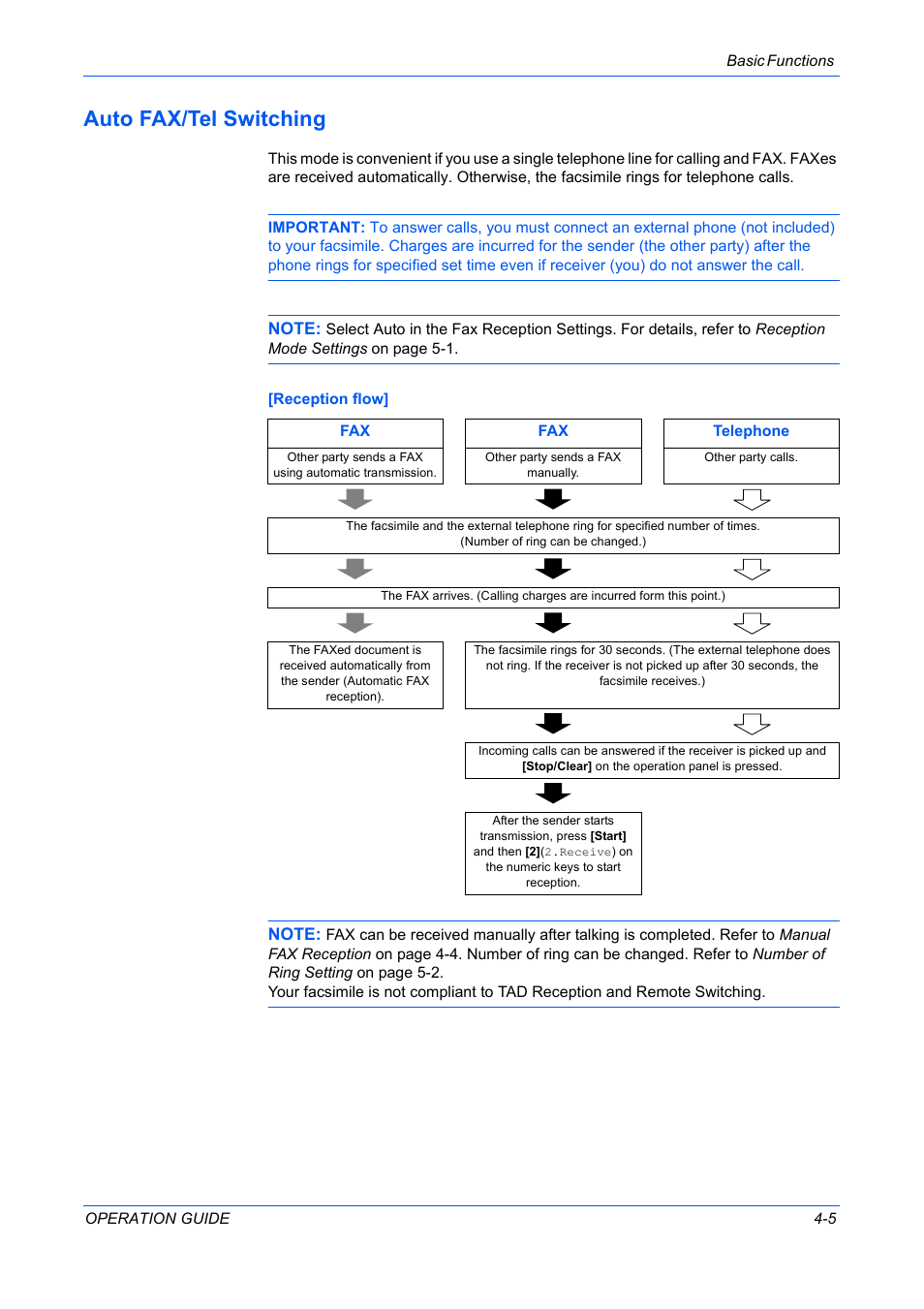 Auto fax/tel switching | TA Triumph-Adler DC 2316 User Manual | Page 126 / 163