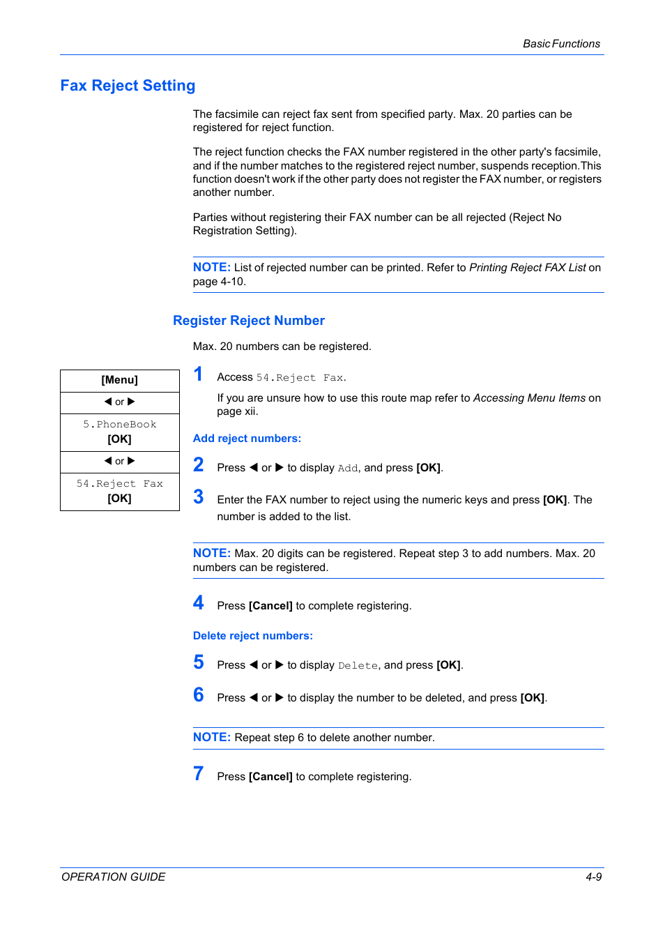 Fax reject setting | TA Triumph-Adler DC 2316 User Manual | Page 130 / 163