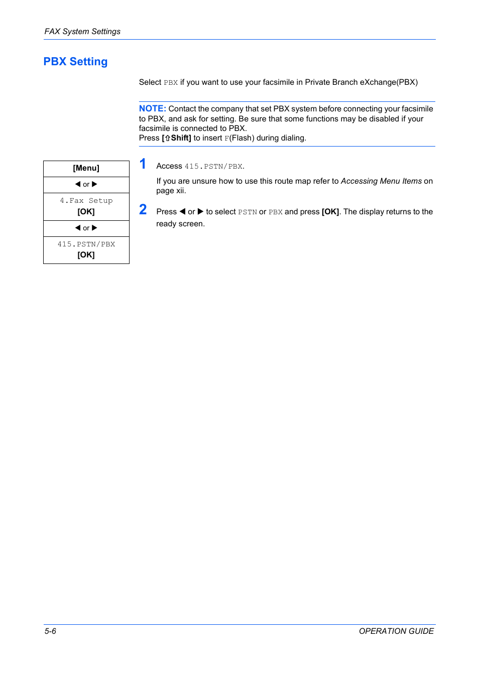Pbx setting | TA Triumph-Adler DC 2316 User Manual | Page 139 / 163