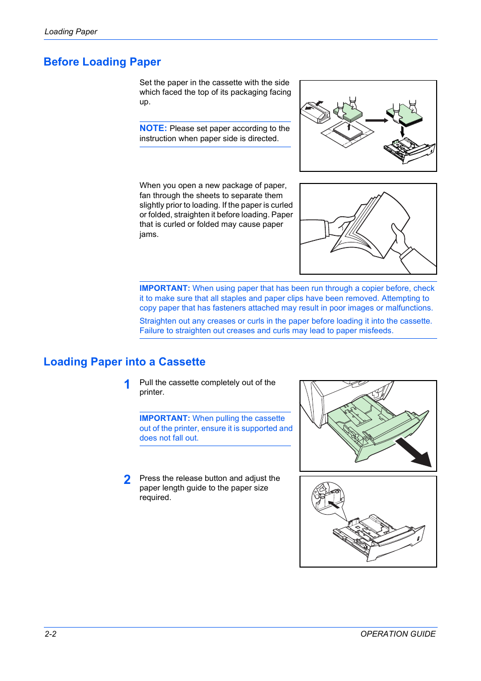Before loading paper, Loading paper into a cassette | TA Triumph-Adler DC 2316 User Manual | Page 28 / 163