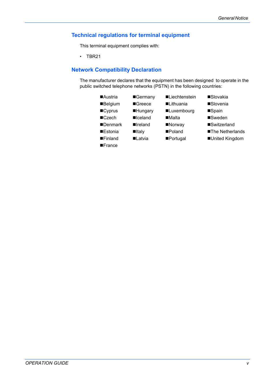 Technical regulations for terminal equipment, Network compatibility declaration | TA Triumph-Adler DC 2316 User Manual | Page 96 / 163