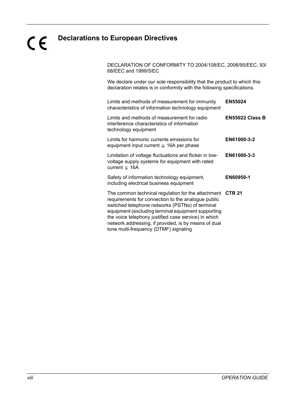 Declarations to european directives | TA Triumph-Adler DC 2325 User Manual | Page 10 / 240