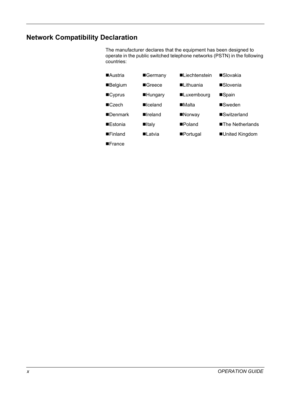 Network compatibility declaration | TA Triumph-Adler DC 2325 User Manual | Page 12 / 240
