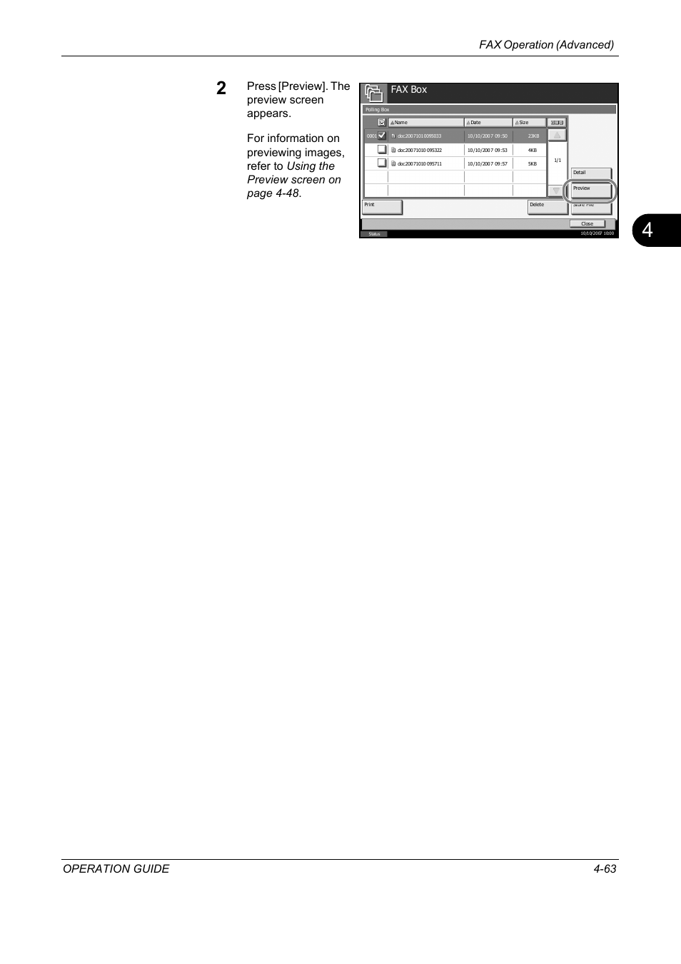 Fax operation (advanced) operation guide 4-63, Fax box | TA Triumph-Adler DC 2325 User Manual | Page 129 / 240