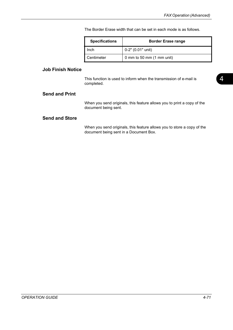 Job finish notice, Send and print, Send and store | TA Triumph-Adler DC 2325 User Manual | Page 137 / 240
