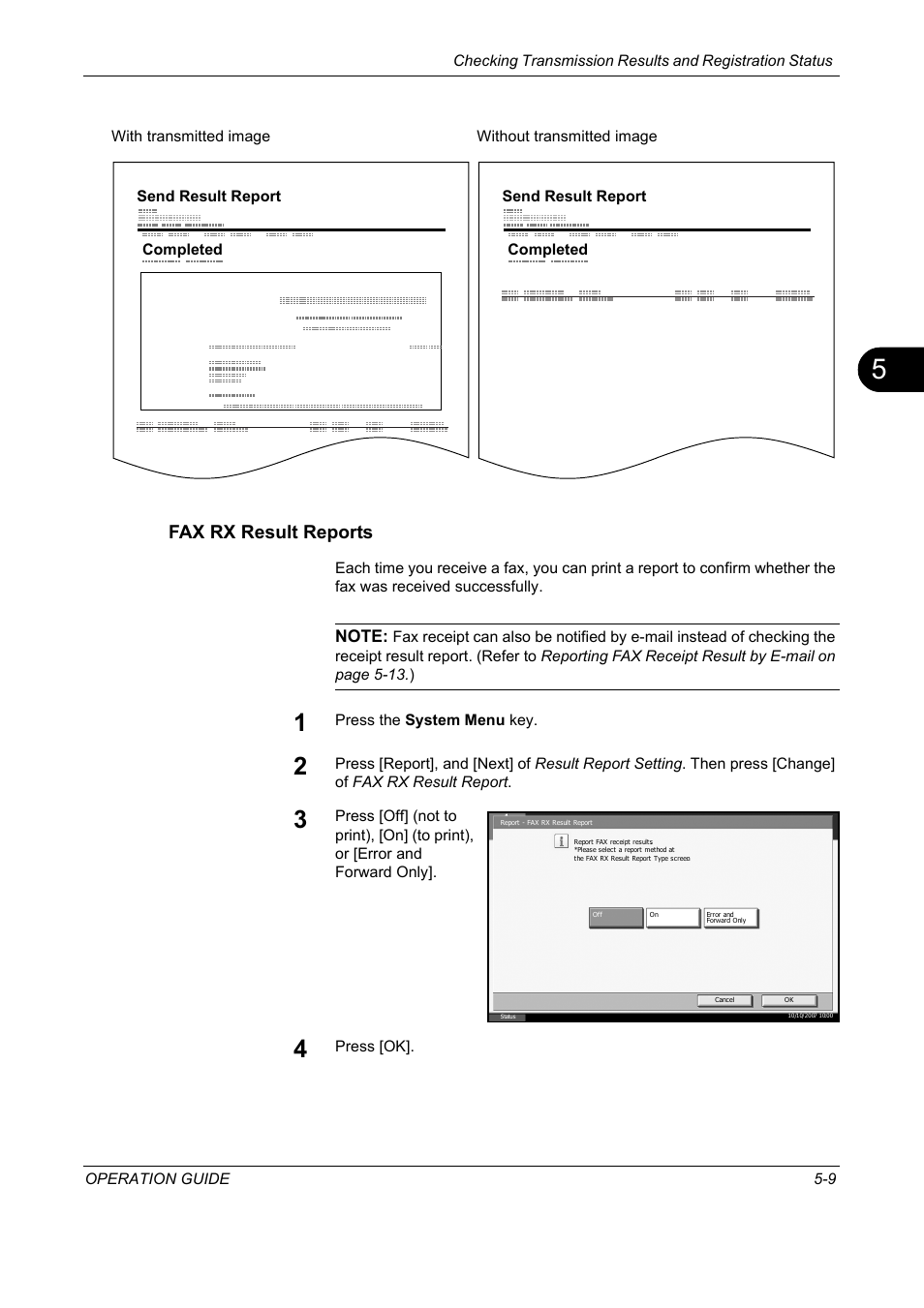 Fax rx result reports | TA Triumph-Adler DC 2325 User Manual | Page 147 / 240