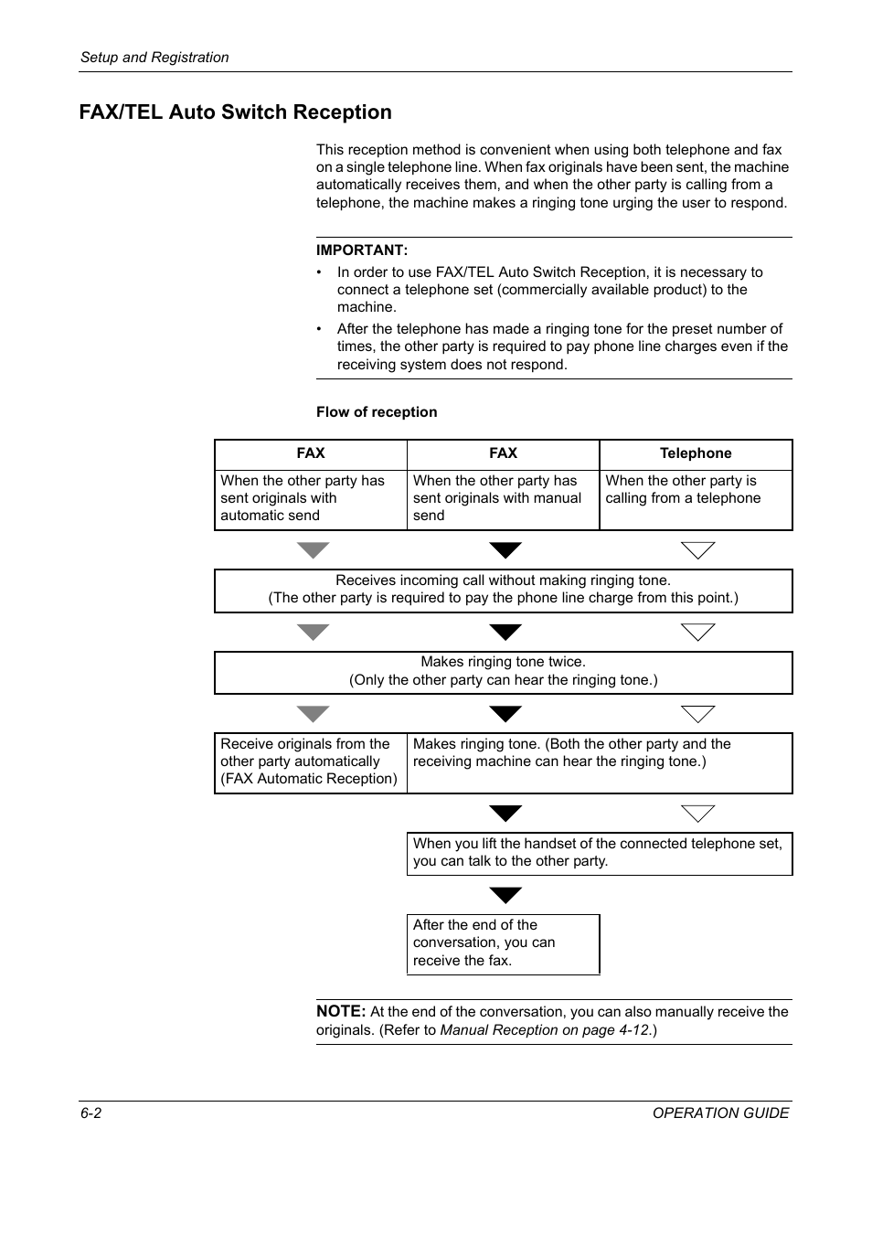 Fax/tel auto switch reception, Fax/tel auto switch reception -2 | TA Triumph-Adler DC 2325 User Manual | Page 154 / 240