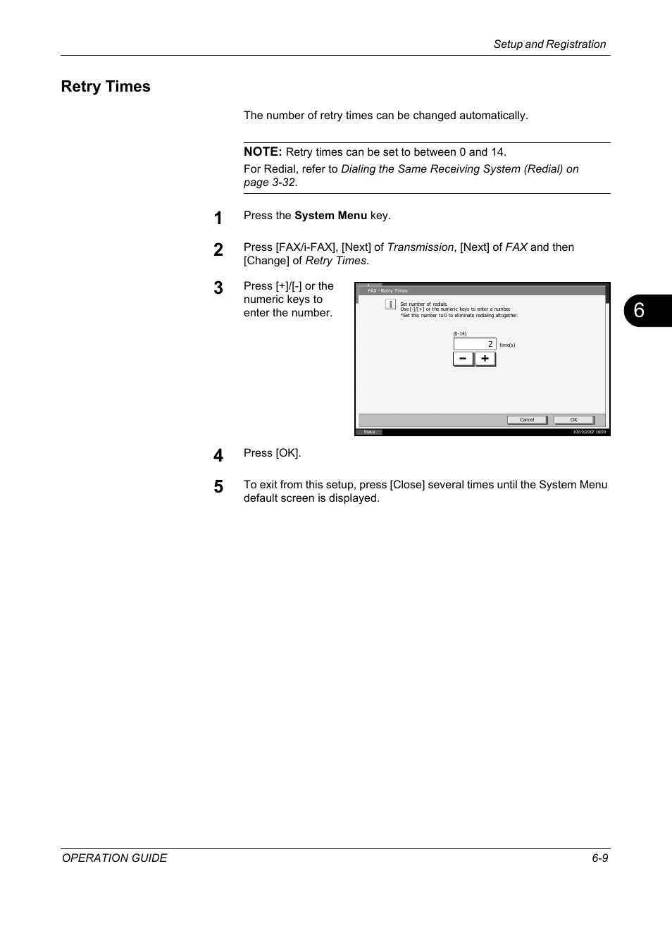 Retry times, Retry times -9 | TA Triumph-Adler DC 2325 User Manual | Page 161 / 240