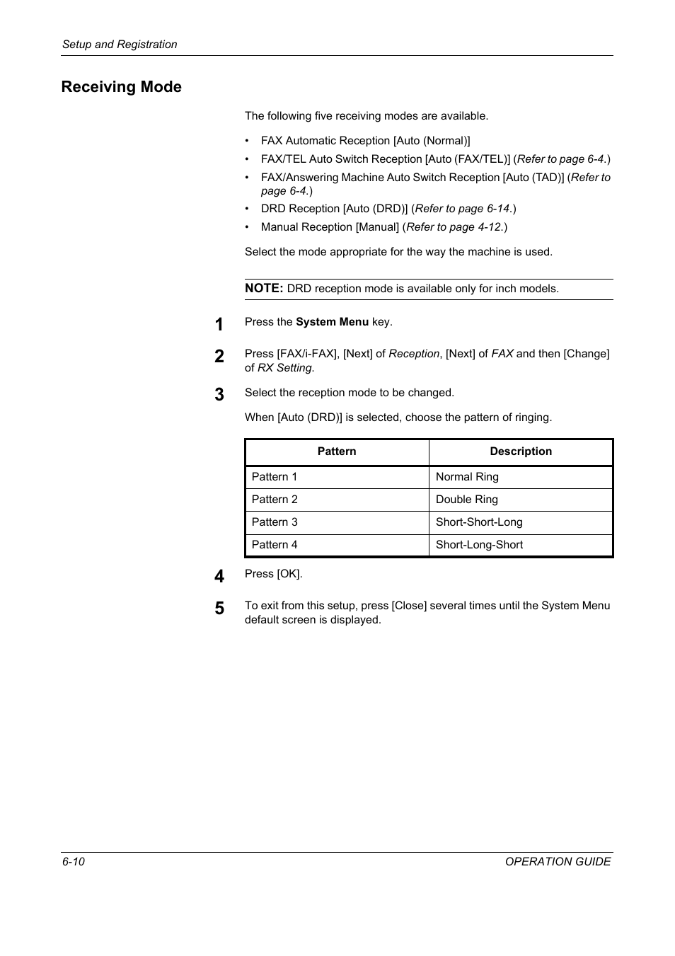 Receiving mode, Receiving mode -10 | TA Triumph-Adler DC 2325 User Manual | Page 162 / 240