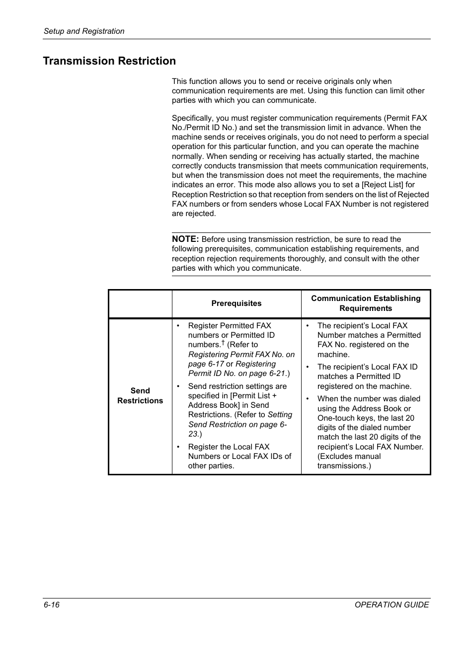 Transmission restriction, Transmission restriction -16 | TA Triumph-Adler DC 2325 User Manual | Page 168 / 240
