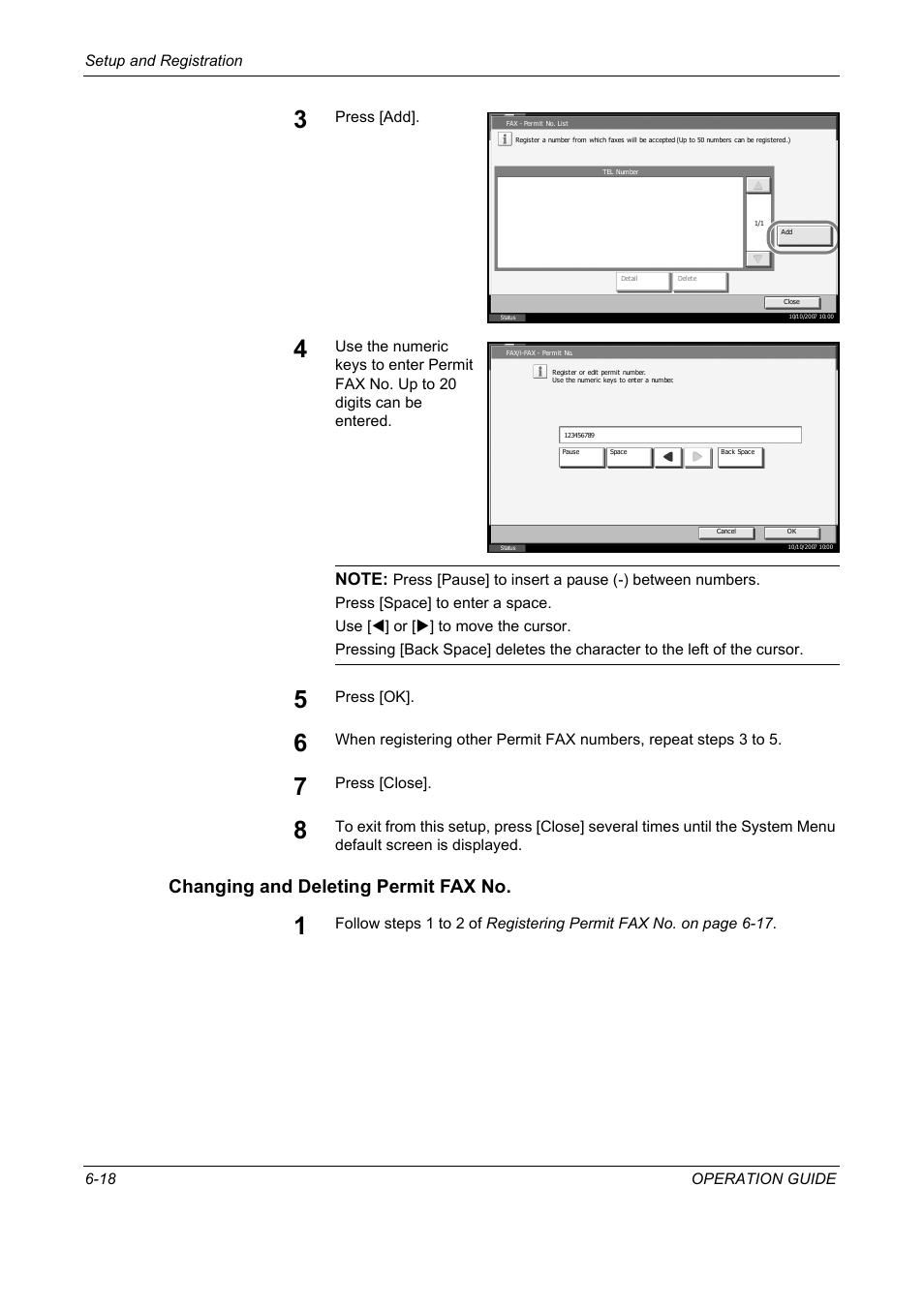 Changing and deleting permit fax no | TA Triumph-Adler DC 2325 User Manual | Page 170 / 240