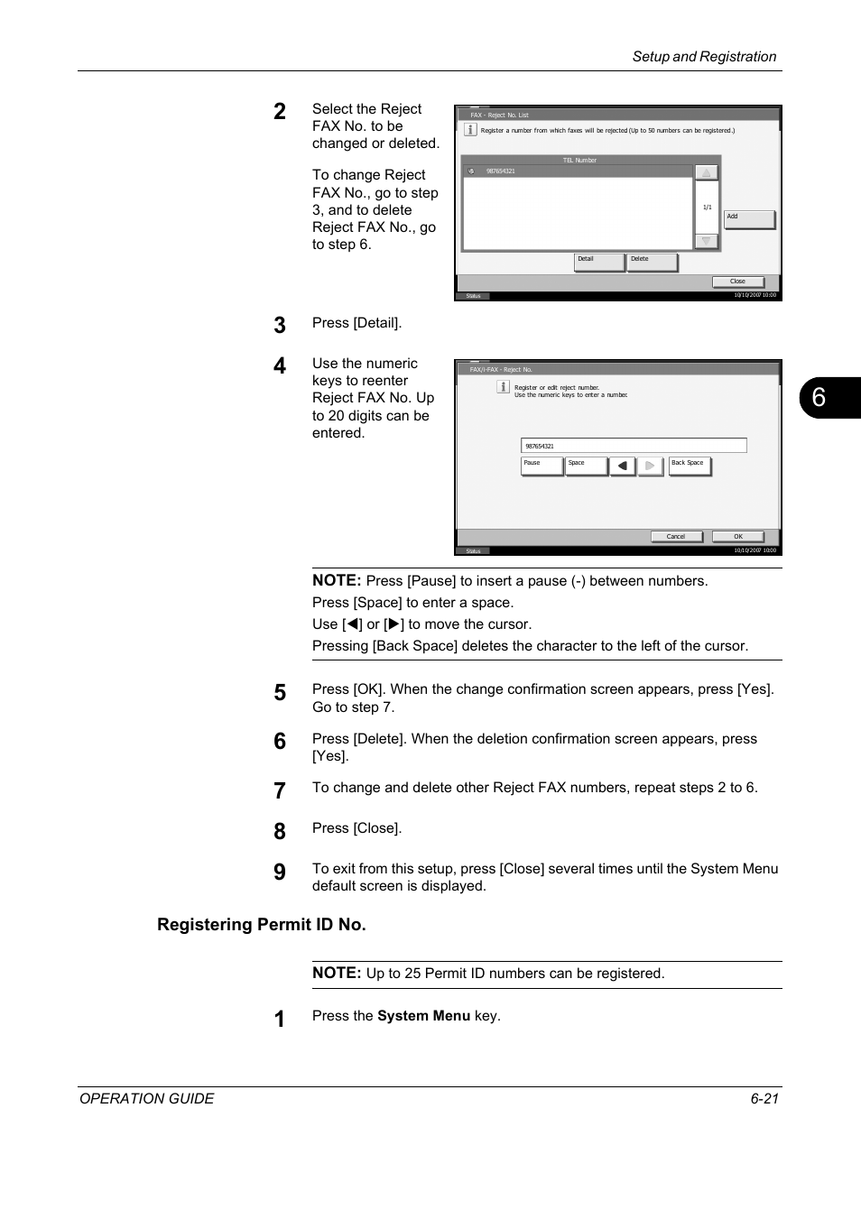 Registering permit id no | TA Triumph-Adler DC 2325 User Manual | Page 173 / 240