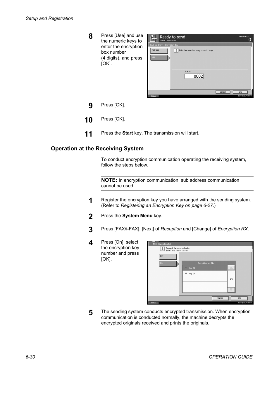 Operation at the receiving system | TA Triumph-Adler DC 2325 User Manual | Page 182 / 240